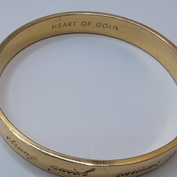 Kate Spade Gold Cuff Bracelet with Textured Finish and Engraving - Picture 4 of 7